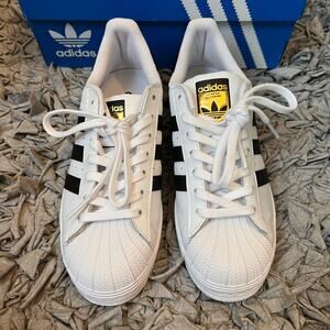 Adidas Shell Toes white with black stripes